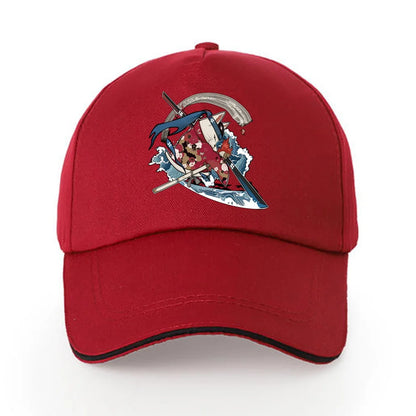 Summer Baseball Cap Solid Cotton Sun Hat Samurai Print