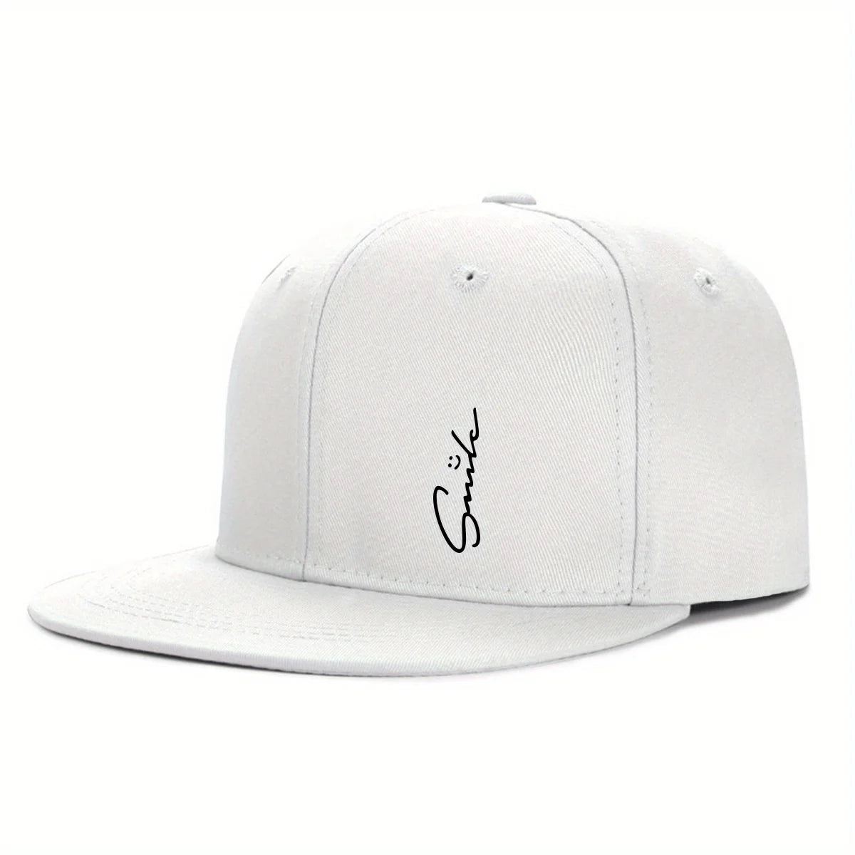 Lettered Smiley Face Print Stylish Baseball Cap For Men And Women