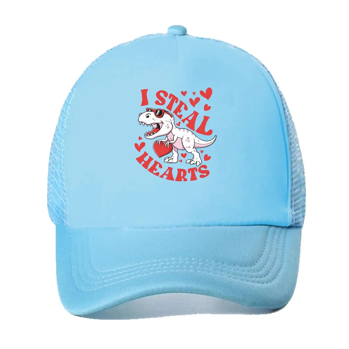 Dinosaur I Steal Hearts Graphic 2026 Mesh Baseball Cap