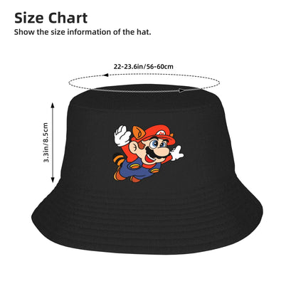 Casual Marios Game Bucket Hat Girl Packable Outdoor  Fisherman Caps Summer Travel Headwear