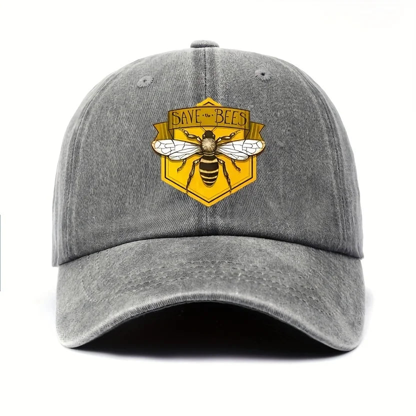 Bee Printed Baseball Cap