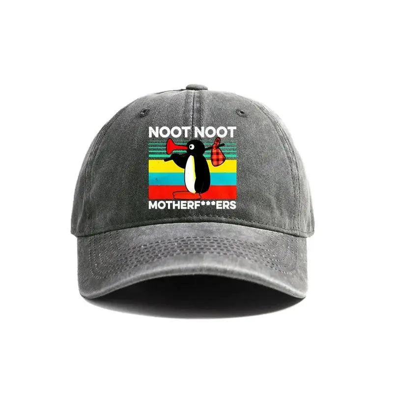 Noot Noot Pingu Distressed Baseball Cap Angry Pingu