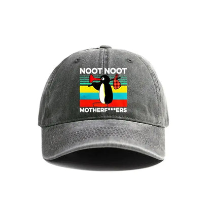 Noot Noot Pingu Distressed Baseball Cap Angry Pingu
