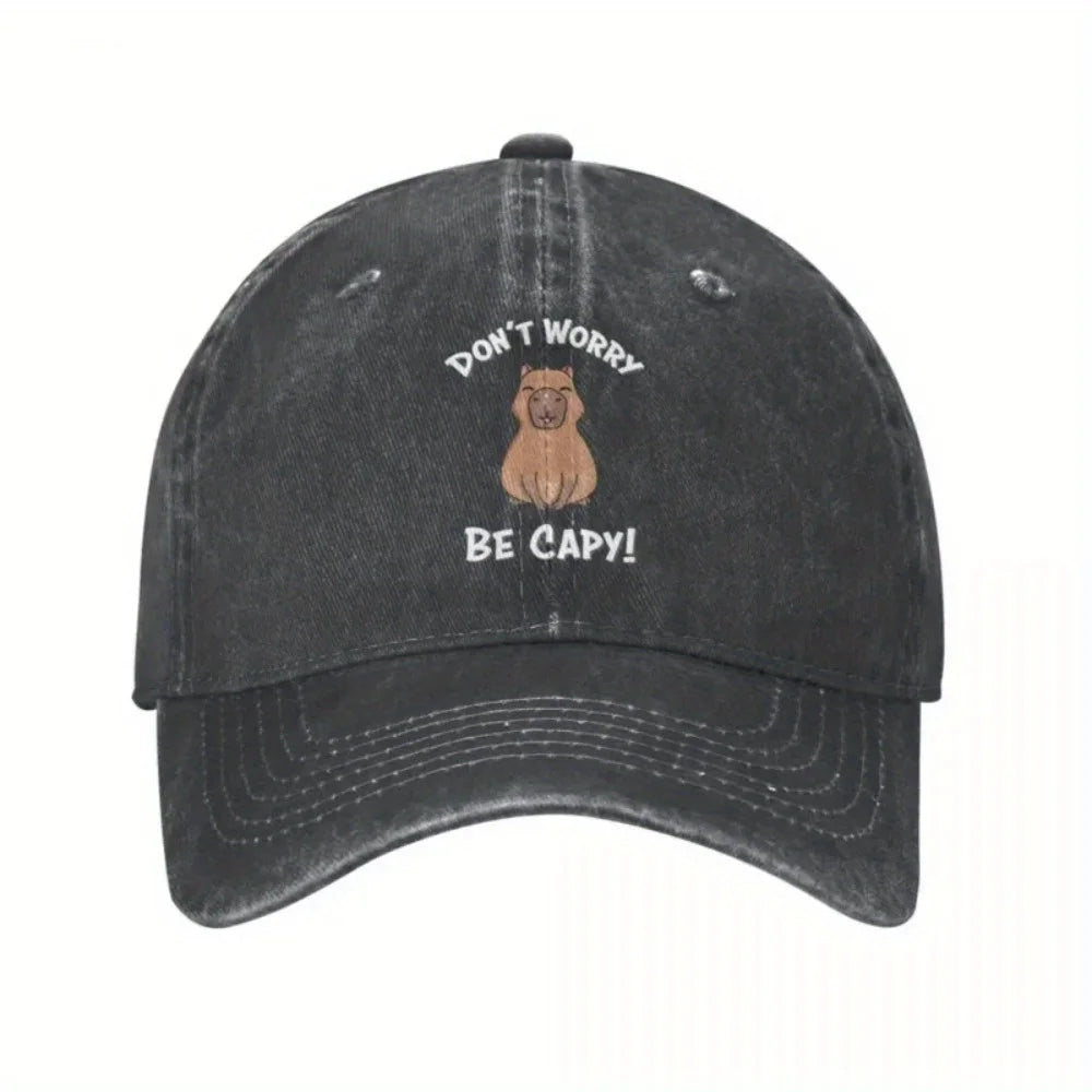 Don't Worry Be Capy Capybara Baseball Cap