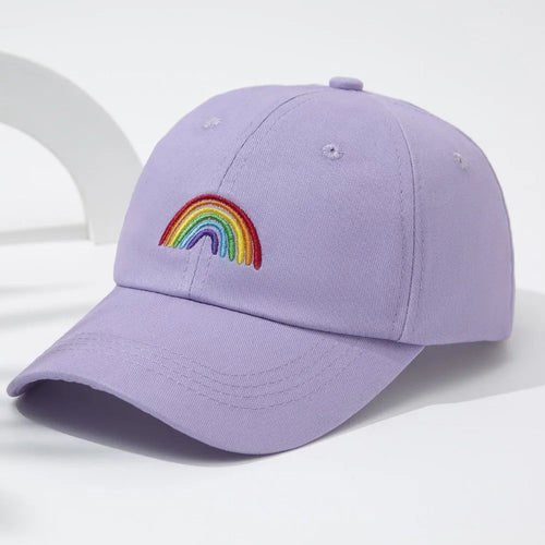 Minimal Adjustable Rainbow Embroidery Baseball Cap