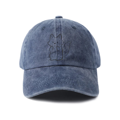 Minimal Cat Line Art Graphic Baseball Cap