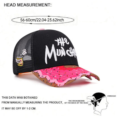 THE Donut Embroidered Breathable Cotton Mesh Hat Baseball Hat