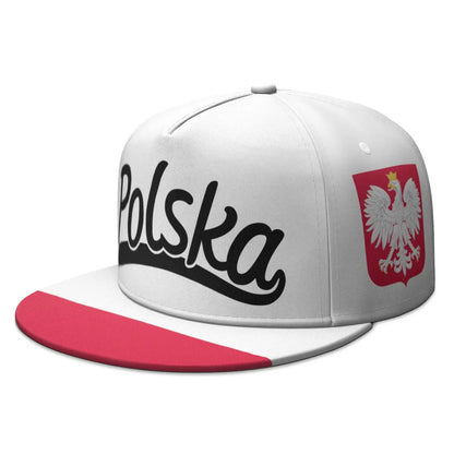 Poland Free Custom Name Logo Print Photo Pol Flat Brimmed Cap Hip-hop Hat Snapback Cap
