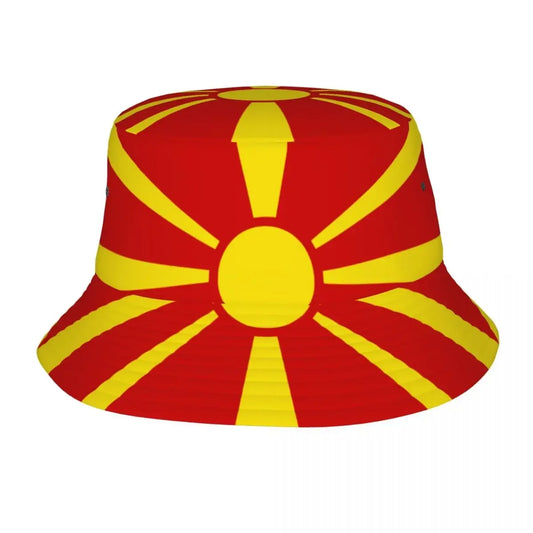 North Macedonia Flag Fisherman Cap Hip Hop Gorras Summer Unisex Bucket Hat