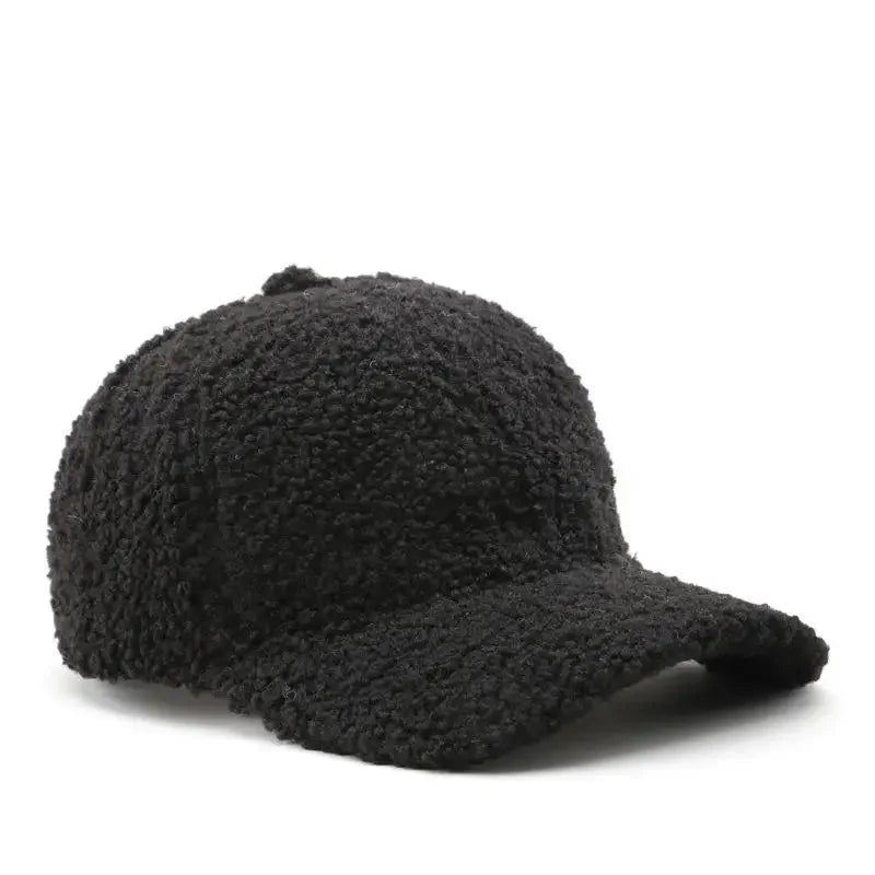 Autumn Winter Baseball Cap Women Artificial Lamb Wool
