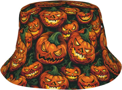 Pumpkin Hat Skull Bucket Hat