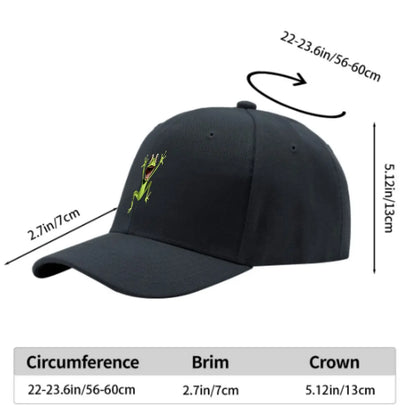 Cute Green Cartoon Frog Plastic Figurine Baseball Cap