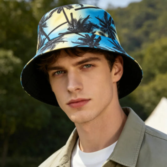Coconut Print Travel Beach Sun Protection Breathable Simple Fisherman Hat Bucket Hat
