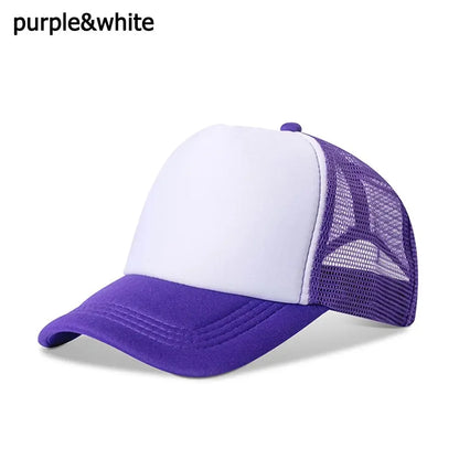 Unisex Plain Baseball Cap Fashion Adjustable Trucker Baseball Cap Men Women