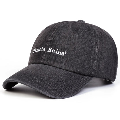 Unisex Pamela Raina Letter Embroidery Wash Baseball Caps
