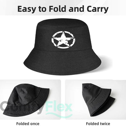 Distressed Star Vinyl Car Decal Fisherman Hat Bucket Hat