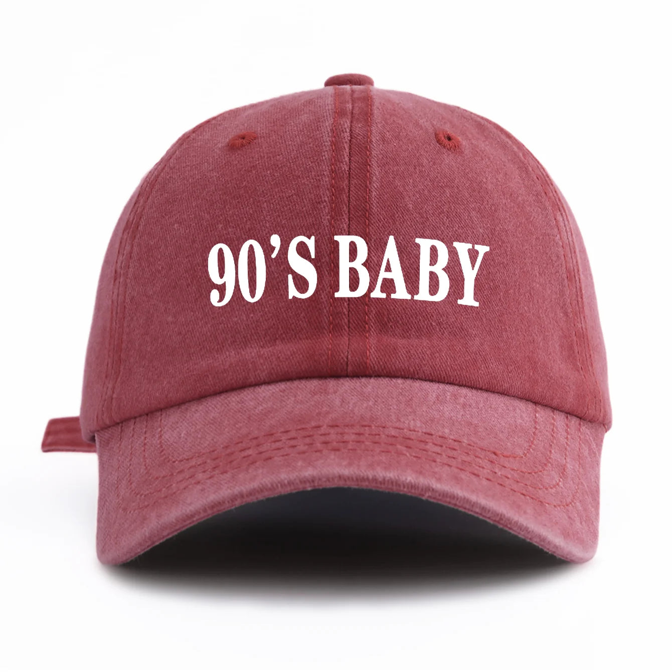 90'S BABY Print Washed Baseball Cap For Adults