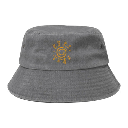 Hot Summer Headwear Naruto Ninja Way Washed Denim Bucket Hat