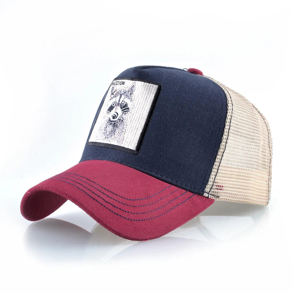 Spring Summer Baseball Cap With Lion Embroidery