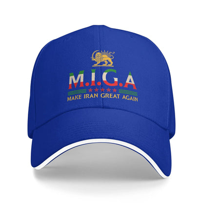 Make Iran Great Again Emblem Of Iran MIGA Casual Baseball Cap