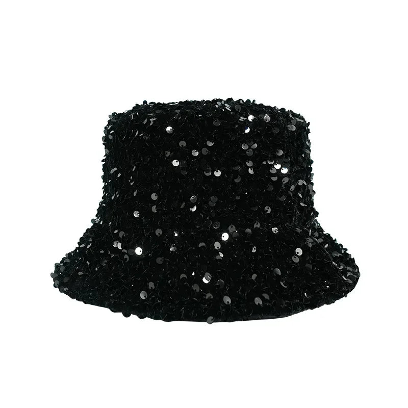 Man Woman Glitter Sequins Bucket Hat Fisherman Hat