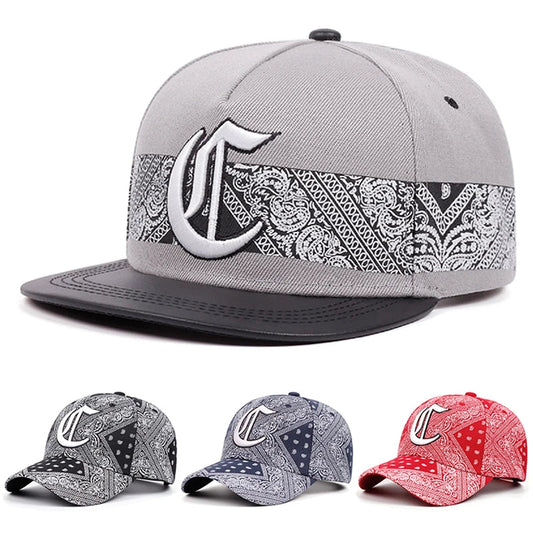 Fashion Trendy New Cashew Flower Gothic C Flat Edge Hat