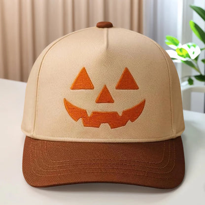 Halloween Pumpkin Face Baseball Hats for Men/Women Pumpkin Embroidery Baseball Caps