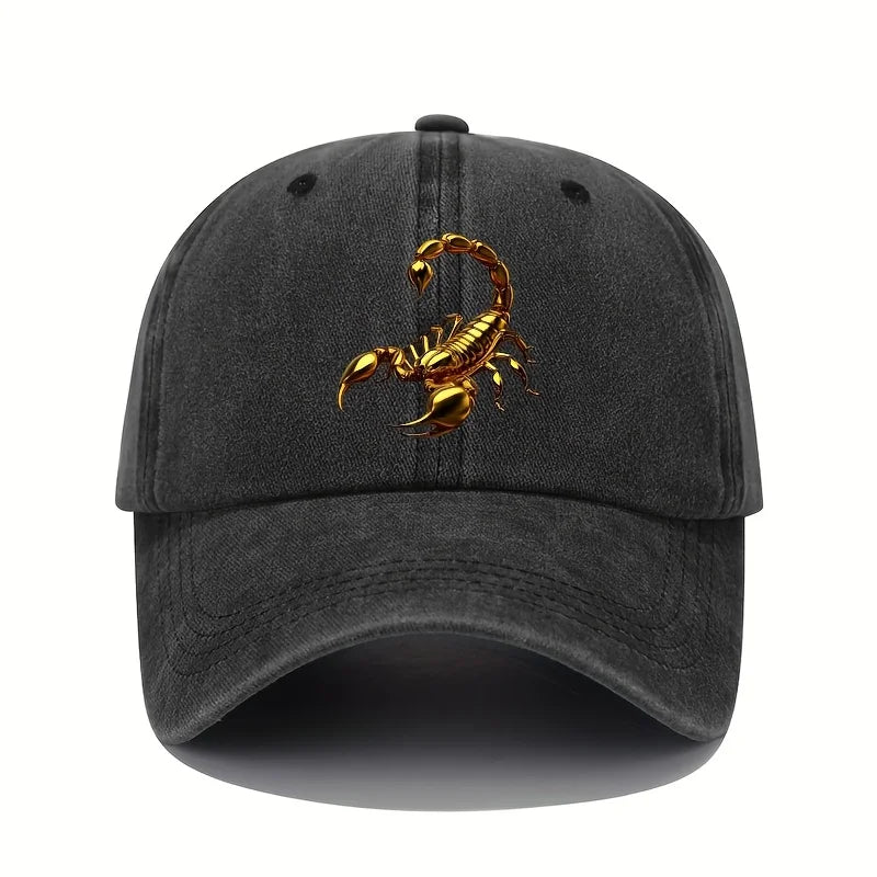 Golden Scorpion Printed Baseball Hat For Men Women