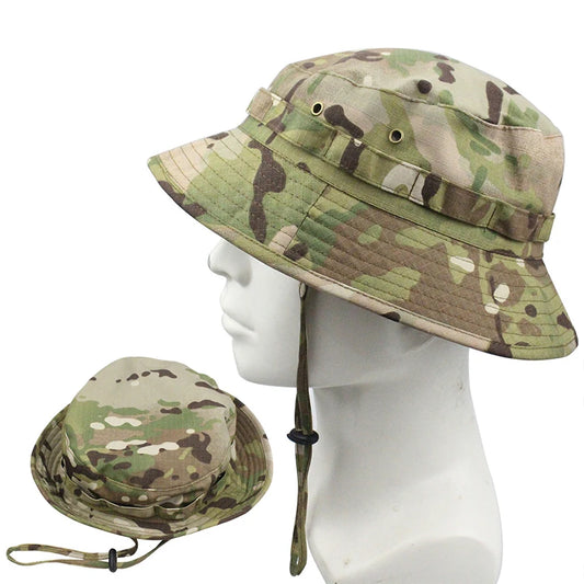 Men's Panama Hat Bucket Hat Tactical Sunscreen Camouflage Outdoor Travel Climbing