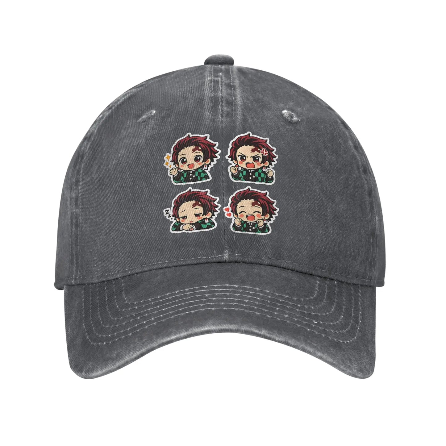 Demon Slayer  Multicolor Hat Peaked Women's Cap Chibi Tanjiro Kamado Baseball Hat