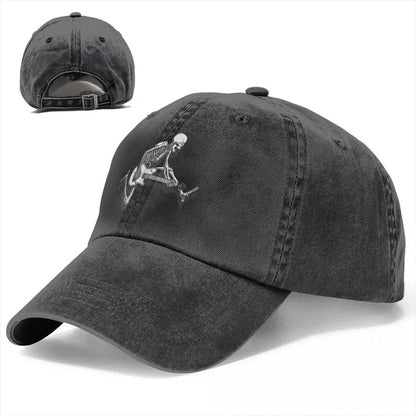 Skeleton Guitarist Jump Baseball Cap Men Cowboy Hats Women Guitar Rock Caps