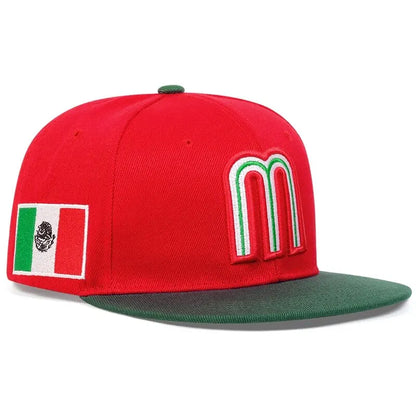 Unisex M Letter Side Brazilian Flag Embroidery Hip-hop Hats Snapback Caps Baseball Caps Sunscreen Hat