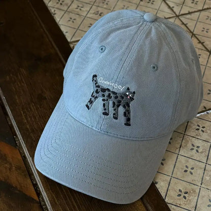 Cat Embroidered Cotton Mesh Baseball Cap