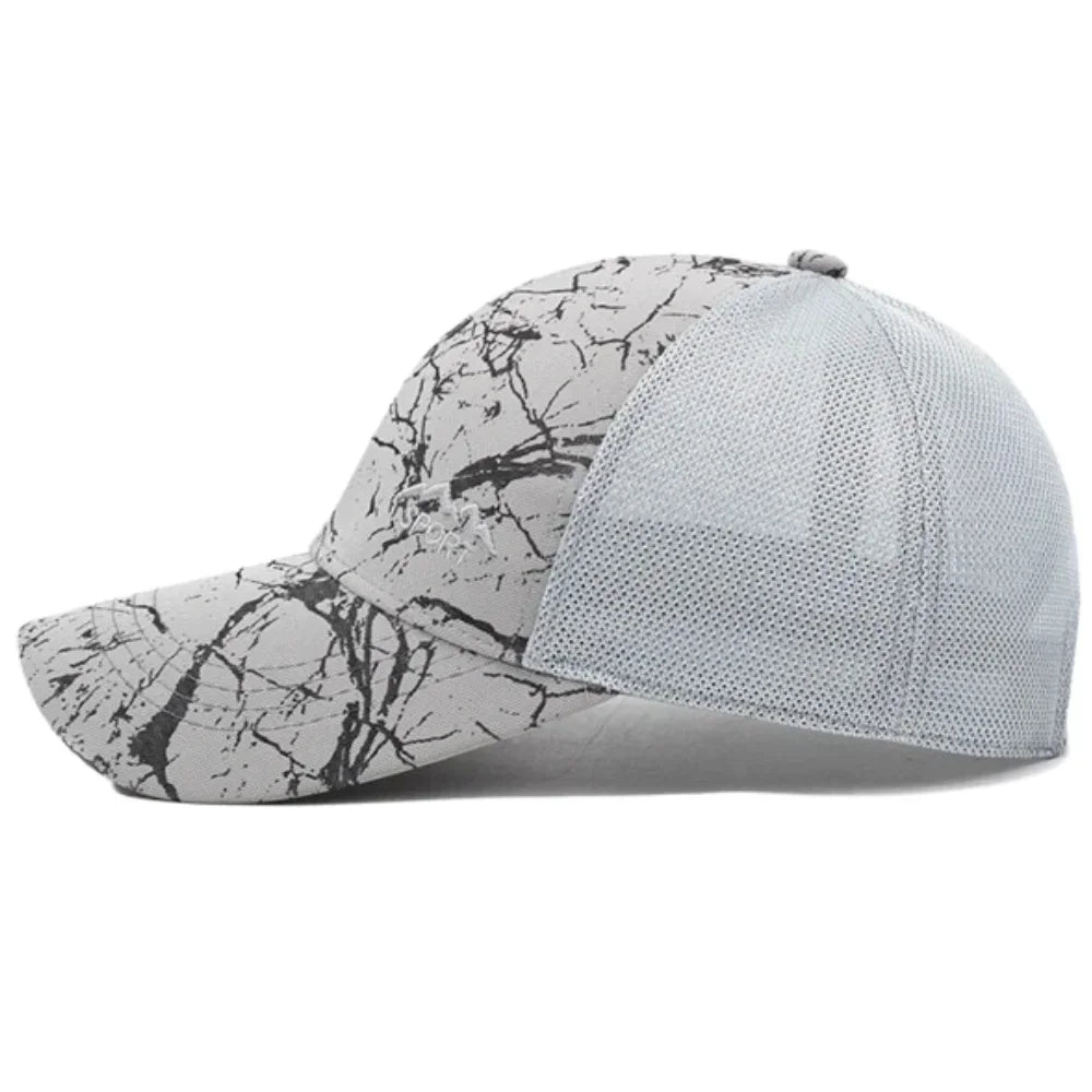 New Style Unisex Marble Print Mesh Baseball Cap