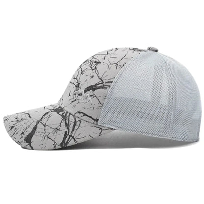 New Style Unisex Marble Print Mesh Baseball Cap