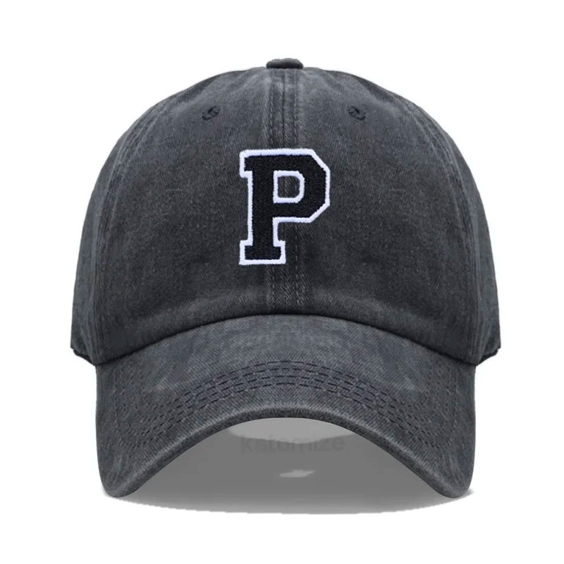 Initial Letter A-Z Embroider Baseball Cap
