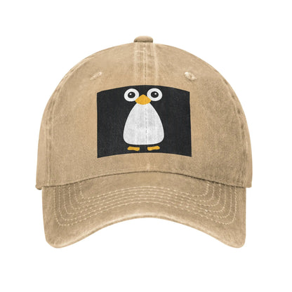 Cute Vector Penguin Denim Cap