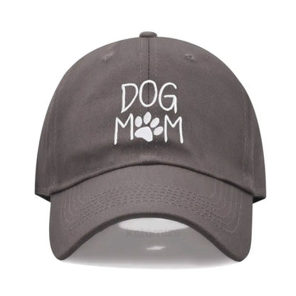 Vintage Washed Cotton DoG MOM Embroidery Baseball Cap For Men Women