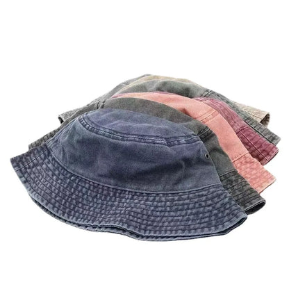 Washed Denim Bucket Hat Women Fisherman's Hat Bucket Hat