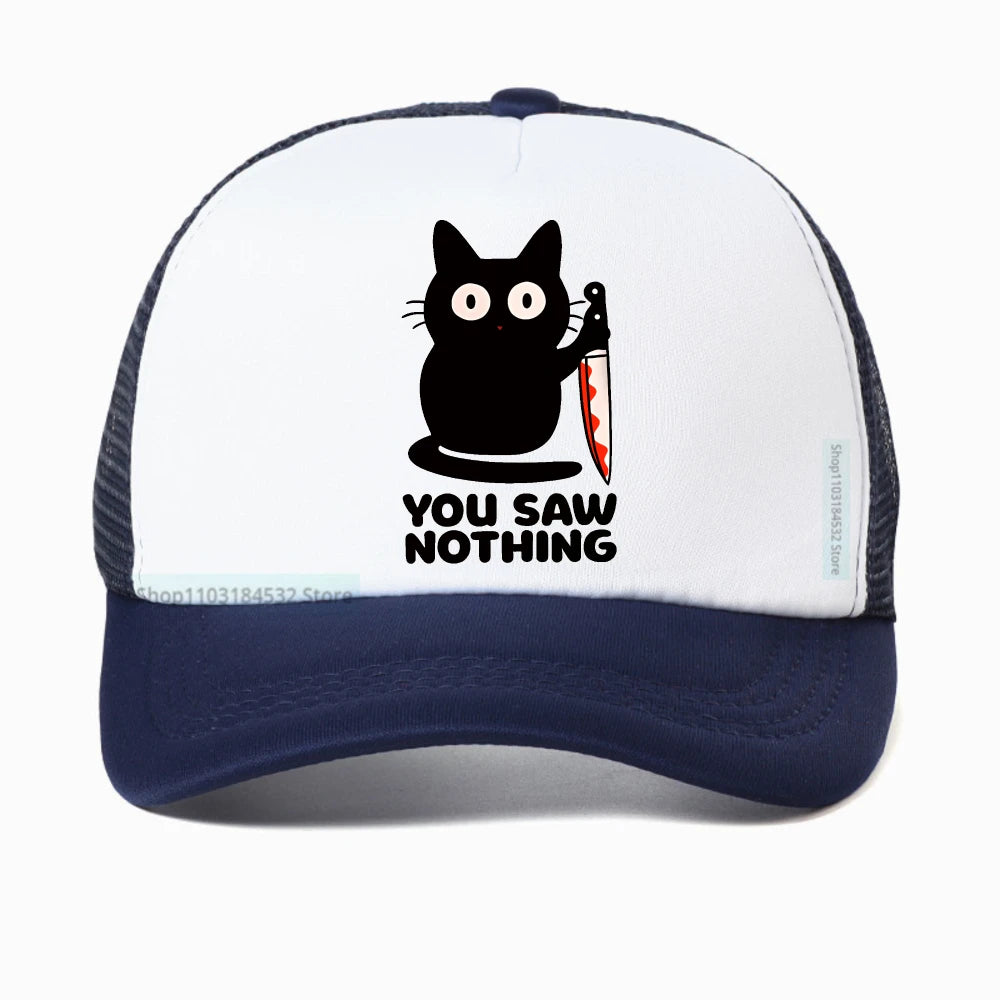 You Saw Nothing Black Cat Baseball Cap