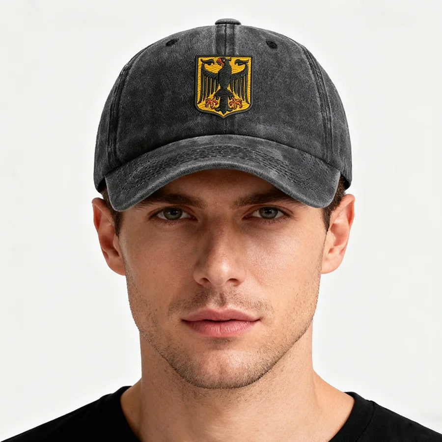 Deutschland Germany Coat Of Arms Shield Embroidery Vintage Men Baseball Caps