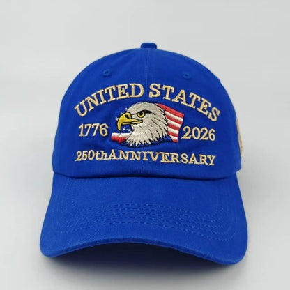 250th Anniversary Hat USA Patriotic Baseball Caps Eagle Embroidered Baseball Hats