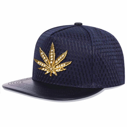 Unisex Diamond Hemp Leaf Label Snapback Hats