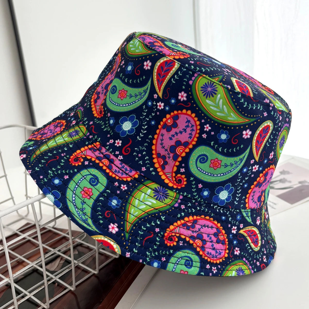 Style Bucket Hat Fisherman Hats Leaf Pattern Panama Cap Caps For Men Woman