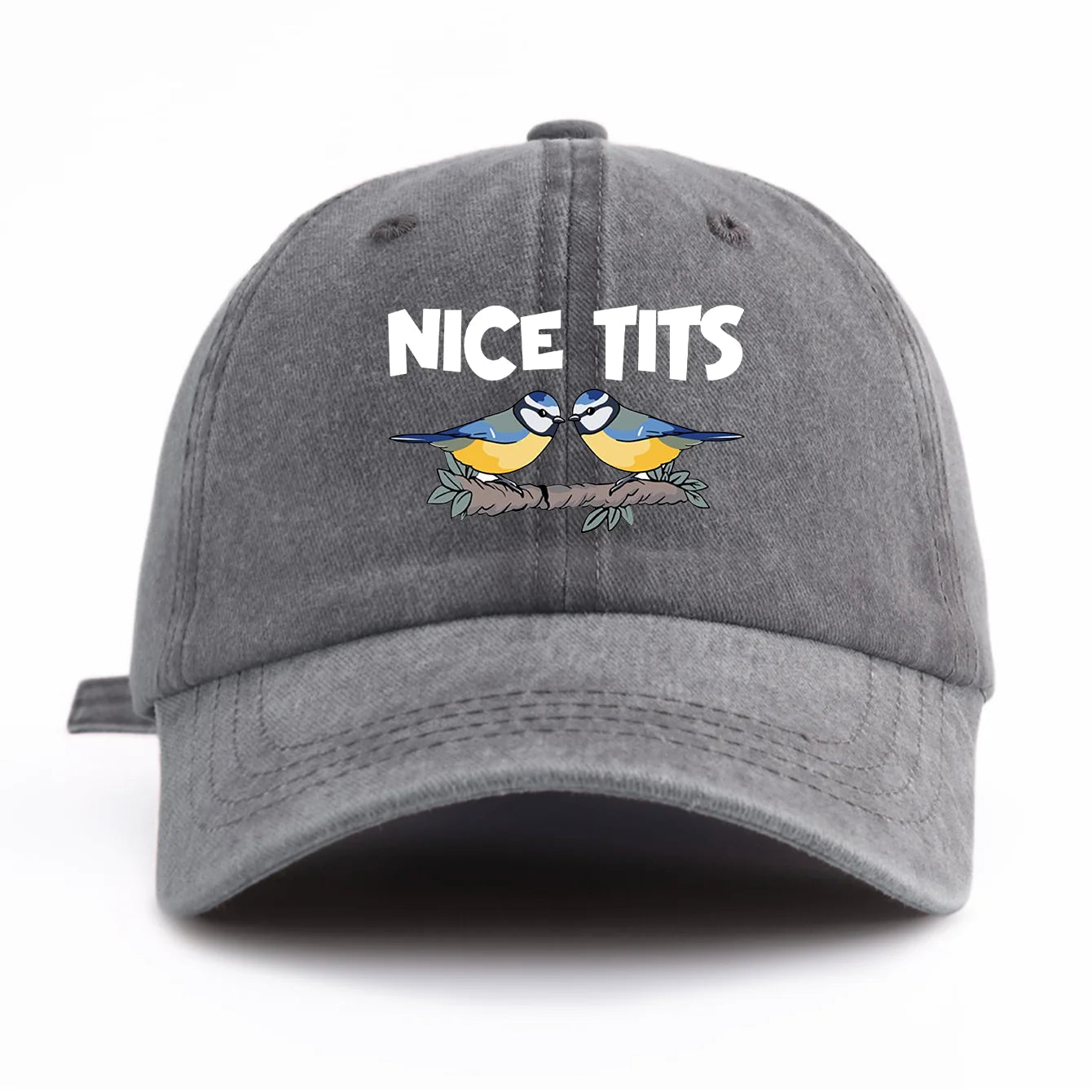 NICE TITS Print Washed Baseball Cap For Adults
