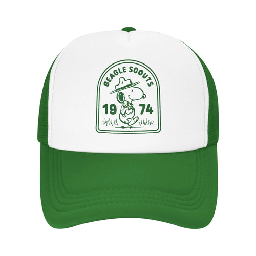 Snoopy Beagle Scouts Trucker Hats Adult Outdoor Cartoon Mesh Baseball Cap