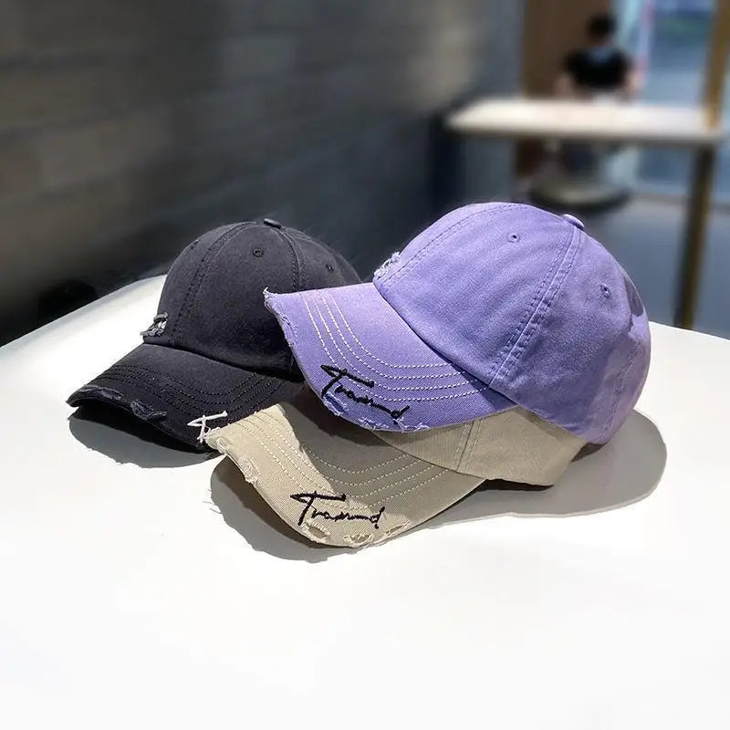 Purple Pleated Baseball cap New 2023 Flat Tongue Hat Baseball Cap For Men and Women