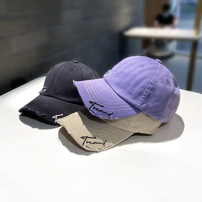Purple Pleated Baseball cap New 2023 Flat Tongue Hat Baseball Cap For Men and Women