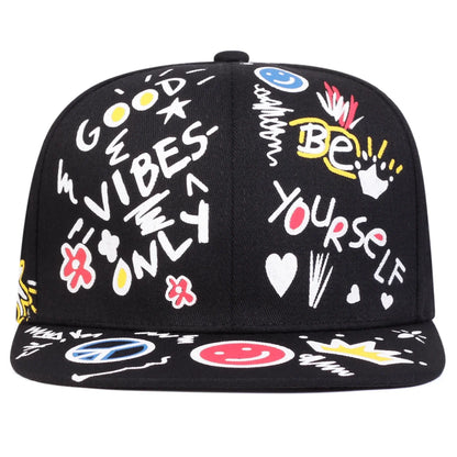 Unisex Smiling Graffiti Print Hip-hop Hats Spring Autumn Outdoor Snapback Caps